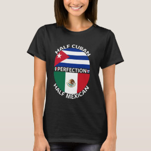 Camiseta Media cubana mitad mexicana Cuba bandera de México