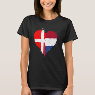 Camiseta Media Danesa Media Holandesa Dinamarca Bandera Hol