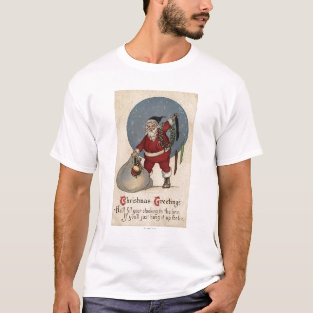 Camiseta Media de relleno de Santa al borde (Anverso)