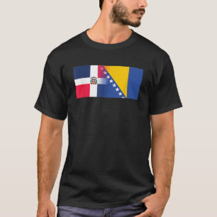 Camiseta Media dominicana mitad Bandera bosnia República Do
