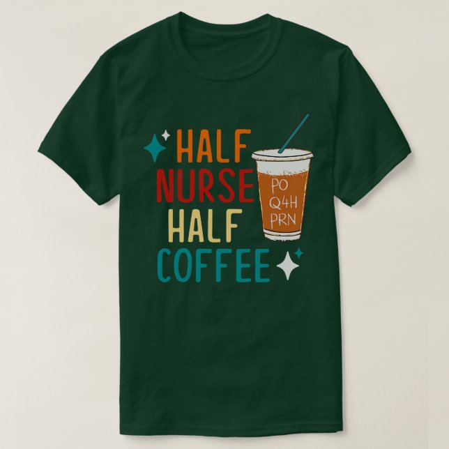 Camiseta Media Enfermera mitad café (Diseño del anverso)