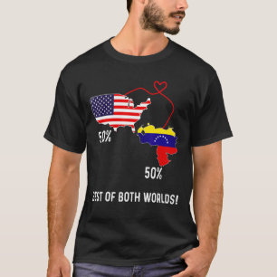 Camiseta Media estadounidense de bandera venezolana combina