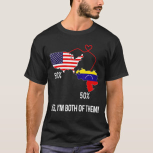 Camiseta Media estadounidense de bandera venezolana combina