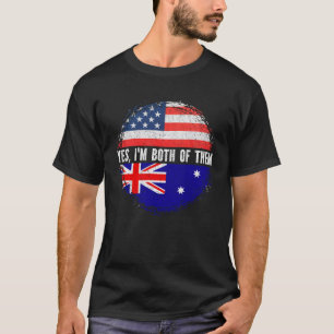 Camiseta Media estadounidense media australiana Bandera de 