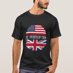 Camiseta Media Estadounidense Media Británica Bandera Estad