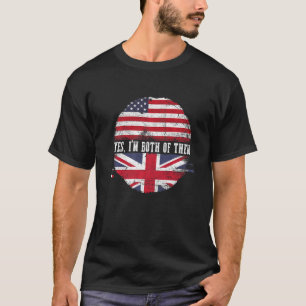 Camiseta Media Estadounidense Media Británica Bandera Estad