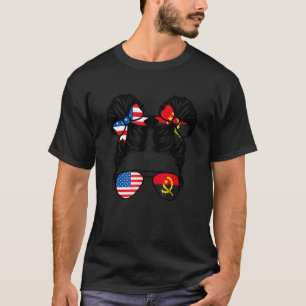Camiseta Media estadounidense mitad angoleña Chica USA band