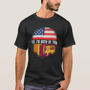Camiseta Media estadounidense mitad ceilandesa Bandera de E