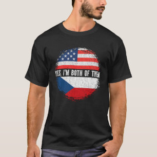 Camiseta Media estadounidense mitad checa Bandera de EEUU c