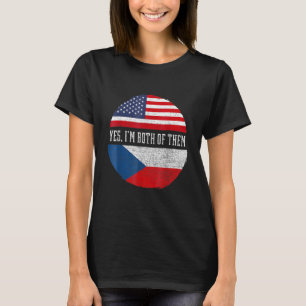 Camiseta Media estadounidense mitad checa EEUU Bandera chec