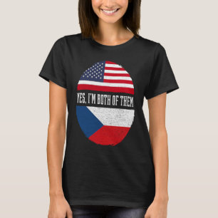 Camiseta Media estadounidense mitad checa EEUU Bandera chec