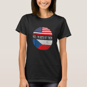 Camiseta Media estadounidense mitad checa EEUU Bandera chec