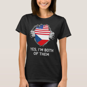 Camiseta Media estadounidense mitad checa EEUU Bandera chec