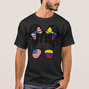 Camiseta Media estadounidense mitad colombiana Chica USA co