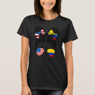 Camiseta Media estadounidense mitad colombiana Chica USA Co