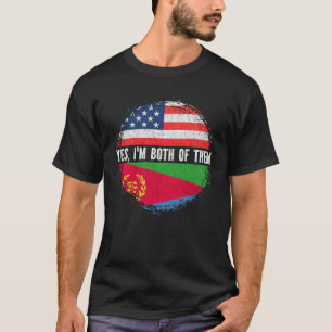 Camiseta Media estadounidense mitad eritrea Bandera estadou