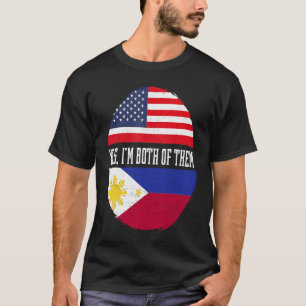 Camiseta Media estadounidense mitad filipina bandera de los