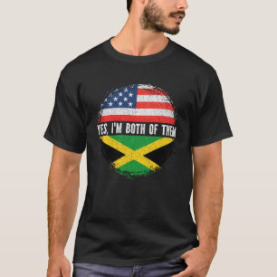 Camiseta Media estadounidense mitad jamaiquina Bandera de l