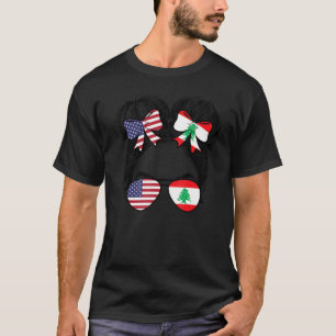 Camiseta Media estadounidense mitad libanesa libanesa Orgul