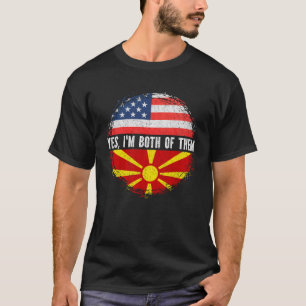 Camiseta Media estadounidense mitad macedonia Bandera de Es
