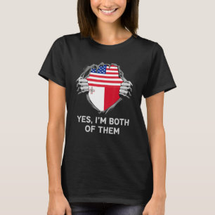 Camiseta Media estadounidense mitad maltesa Estados Unidos 