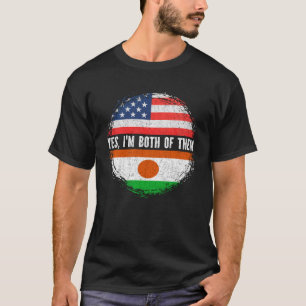 Camiseta Media estadounidense mitad nigeriana bandera de lo
