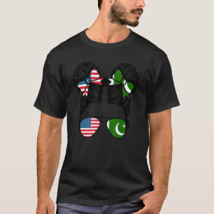 Camiseta Media estadounidense mitad paquistaní Chica USA Pa