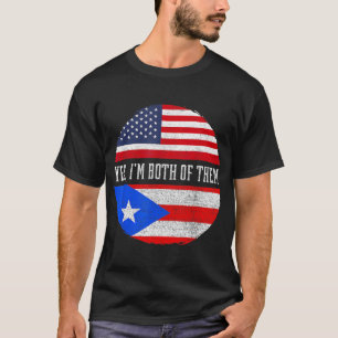 Camiseta Media estadounidense mitad puertorriqueña Bandera 