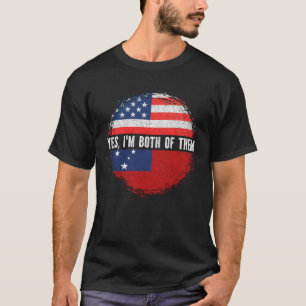 Camiseta Media estadounidense mitad samoana bandera de los