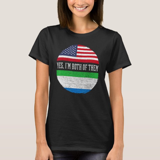 Camiseta Media estadounidense mitad sierraleonesa bandera d (Anverso)