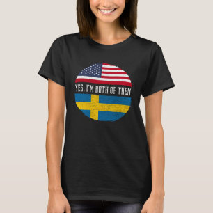 Camiseta Media estadounidense mitad sueca Bandera sueca Sue