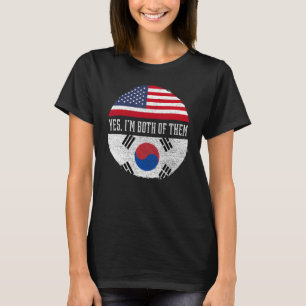 Camiseta Media estadounidense mitad surcoreana bandera de l