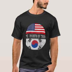 Camiseta Media estadounidense mitad surcoreana bandera de l