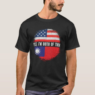 Camiseta Media estadounidense mitad taiwanesa bandera de Es