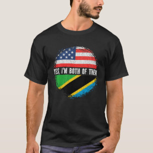 Camiseta Media estadounidense mitad tanzana Bandera de Esta