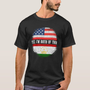 Camiseta Media estadounidense mitad tayika Bandera de Estad