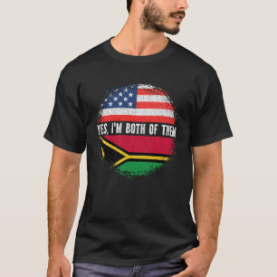 Camiseta Media estadounidense mitad Vanuatu Bandera de los