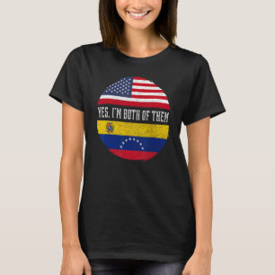 Camiseta Media estadounidense mitad venezolana Bandera de E