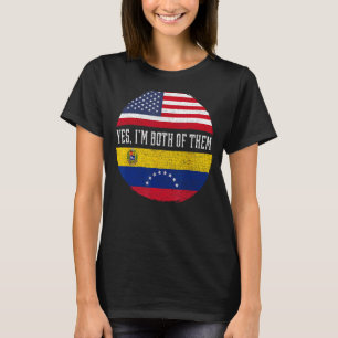 Camiseta Media estadounidense mitad venezolana Bandera de E