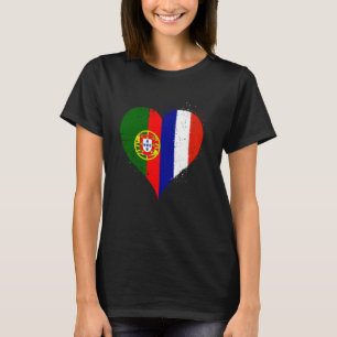 Camiseta Media Francesa Media Portuguesa A Francia Bandera 