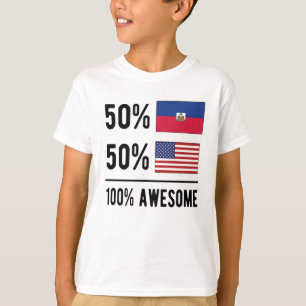 Camiseta Media haitiana media bandera estadounidense Haití 