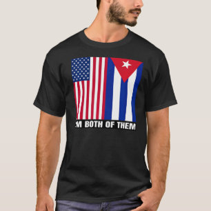 Camiseta Media Herencia Cubana Media Americana Bandera de E