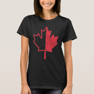 Camiseta Media hoja de arce retro Canadá Día Orgulloso Fl c