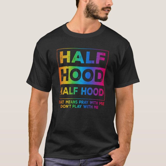 Camiseta Media Hood Media Sagrada Reza Conmigo No Juegues C (Anverso)