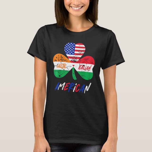 Camiseta Media irlandesa mitad bandera norteamericana itali (Anverso)