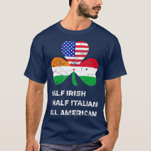 Camiseta Media irlandesa mitad italiana Bandera estadounide