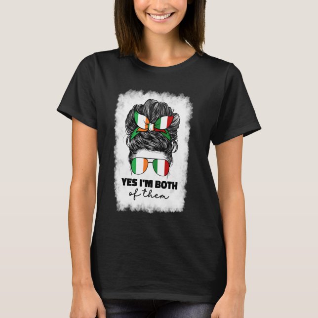 Camiseta Media Italiana E Irlandesa Chica De Bandera Italia (Anverso)