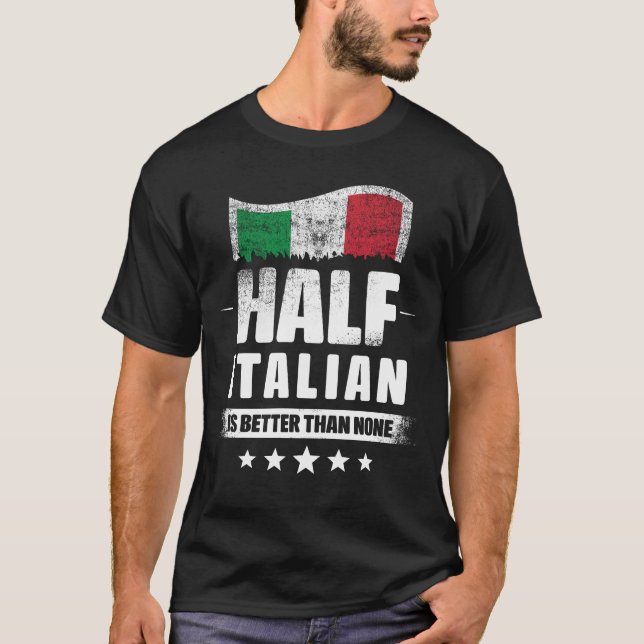 Camiseta Media Italiana Es Mejor Que Ninguna Bandera Gracio (Anverso)