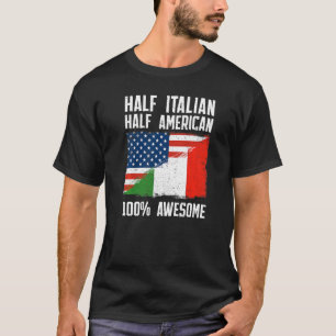 Camiseta Media Italiana Media Bandera Americana Herencia It