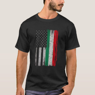 Camiseta Media italiana mitad estadounidense bandera de Ita